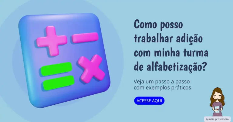 Atividade de adição para alfabetização