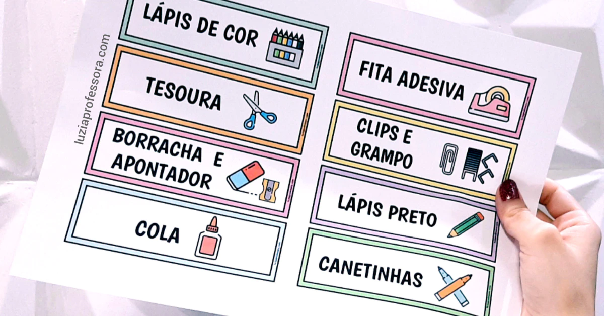 Etiqueta para armário de professor
