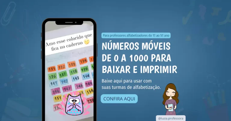 Números móveis para imprimir de 0 a 1000