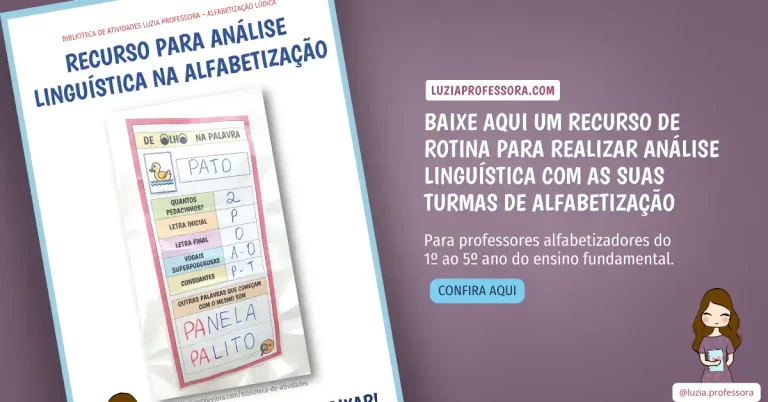 Recurso para análise linguística na alfabetização: “De olho na palavra”