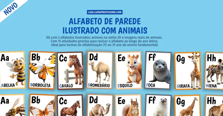 Alfabeto com animais para imprimir: cartazes de A a Z