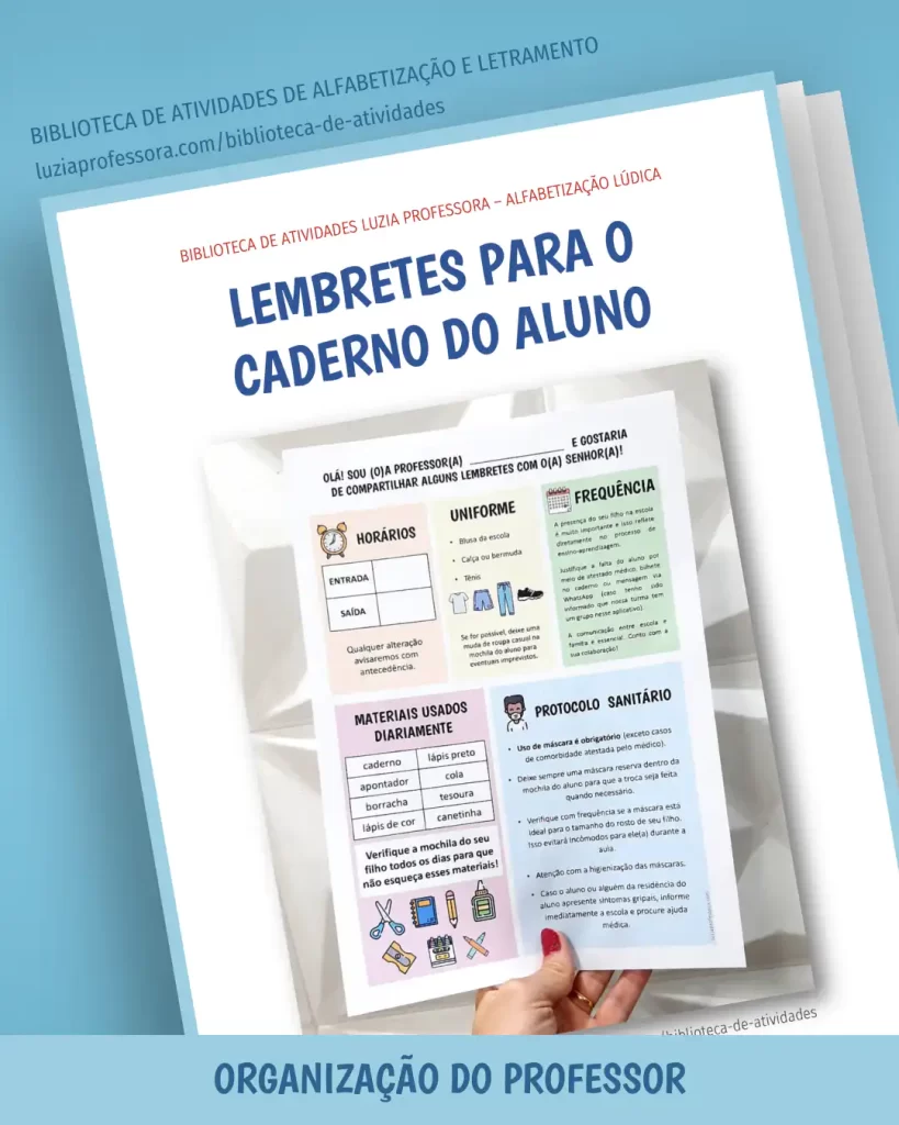 Lembretes para o Caderno do Aluno