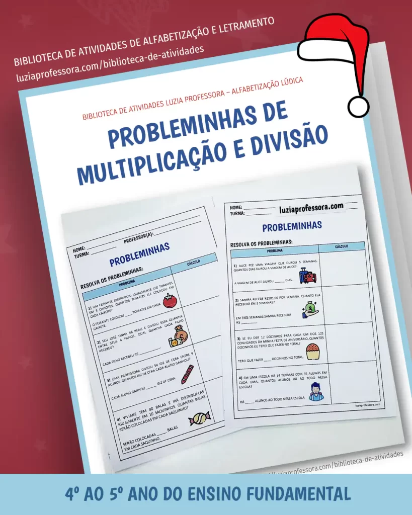 Probleminhas de multiplicação e divisão para turmas de 4º e 5º ano