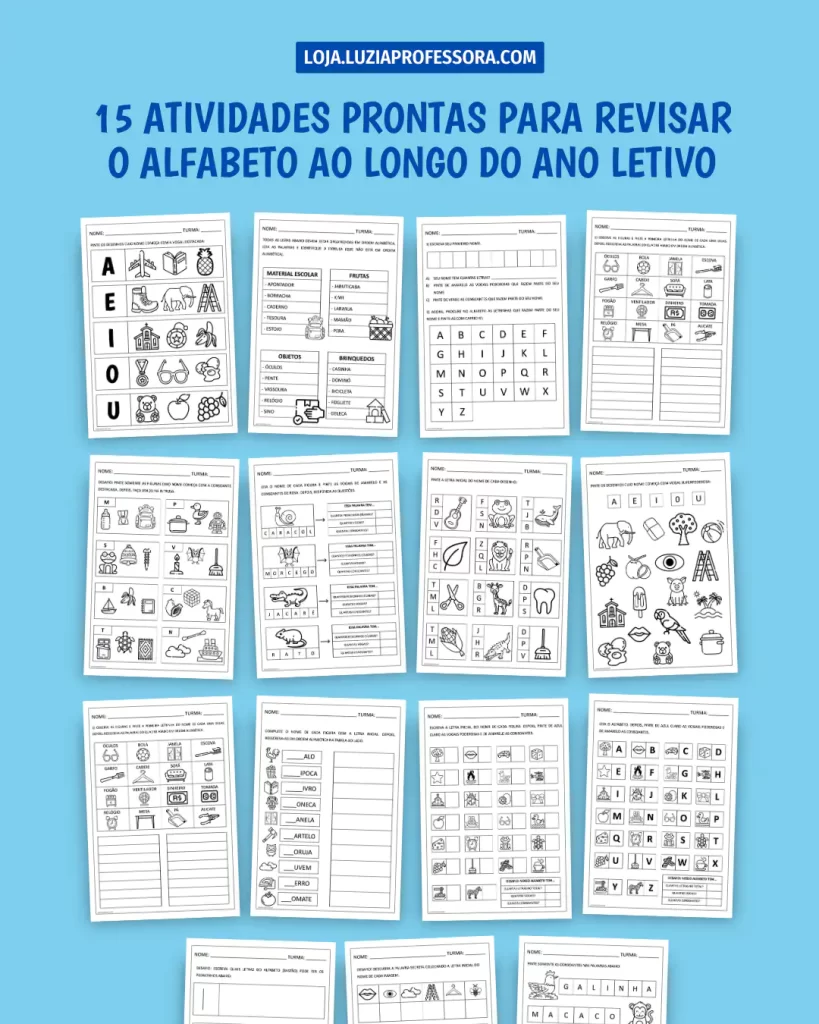 15 atividades prontas para revisar o alfabeto ao longo do ano letivo