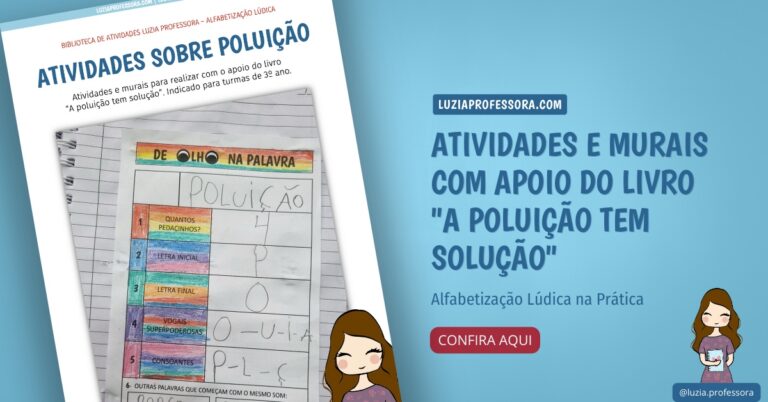 Livro a poluição tem solução para alfabetização