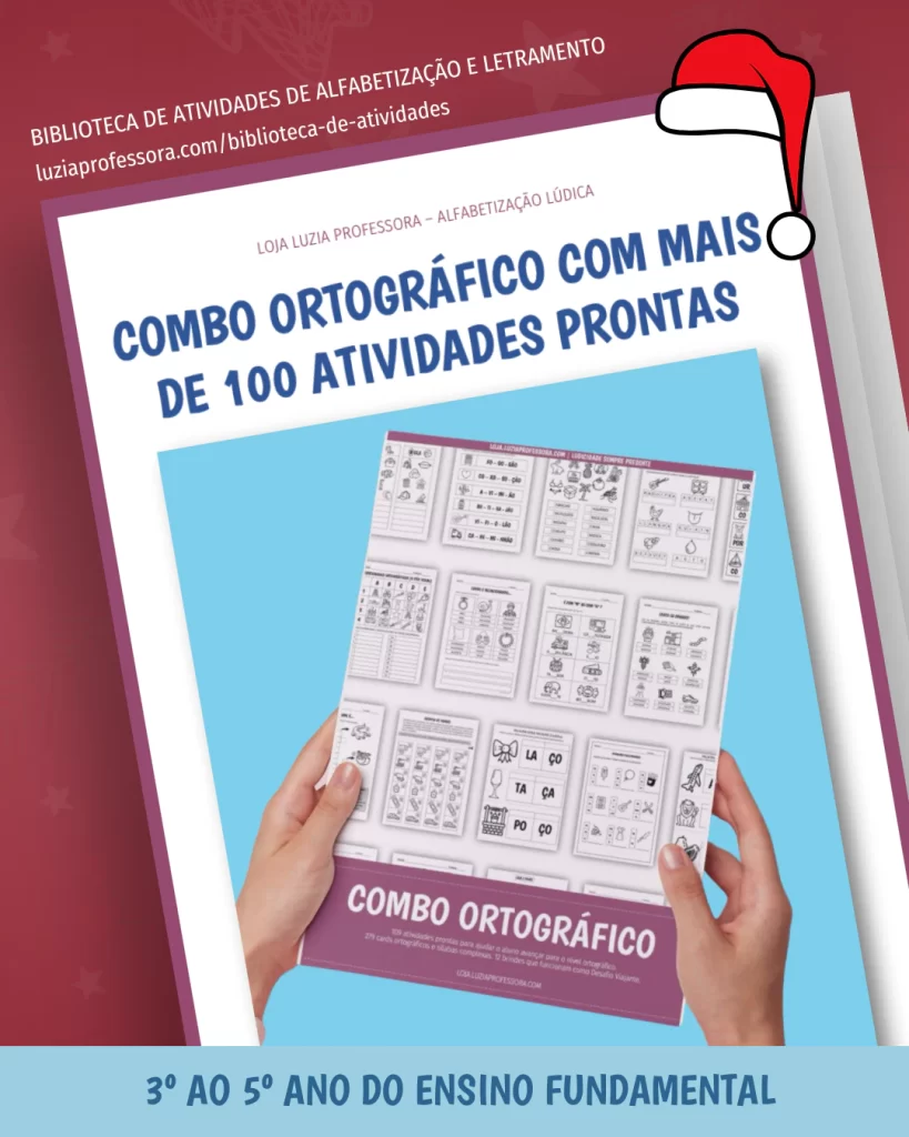 Pacote com atividades prontas, cards, recursos e jogos para ajudar o aluno avançar do nível de escrita alfabético para o nível ortográfico.