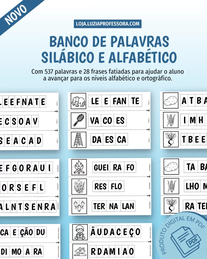 Banco de Palavras Silábico e Alfabético