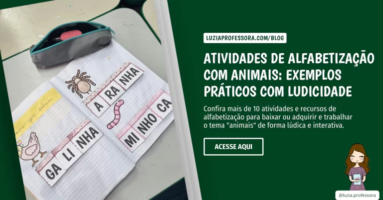 Atividades de alfabetização com animais para imprimir