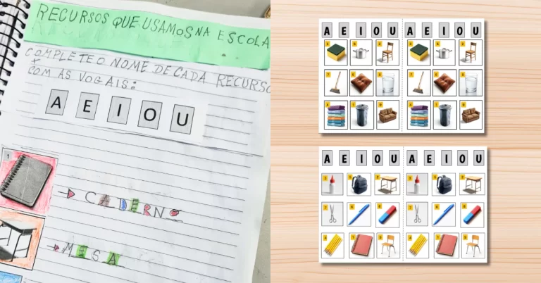 Atividades com vogais para EJA